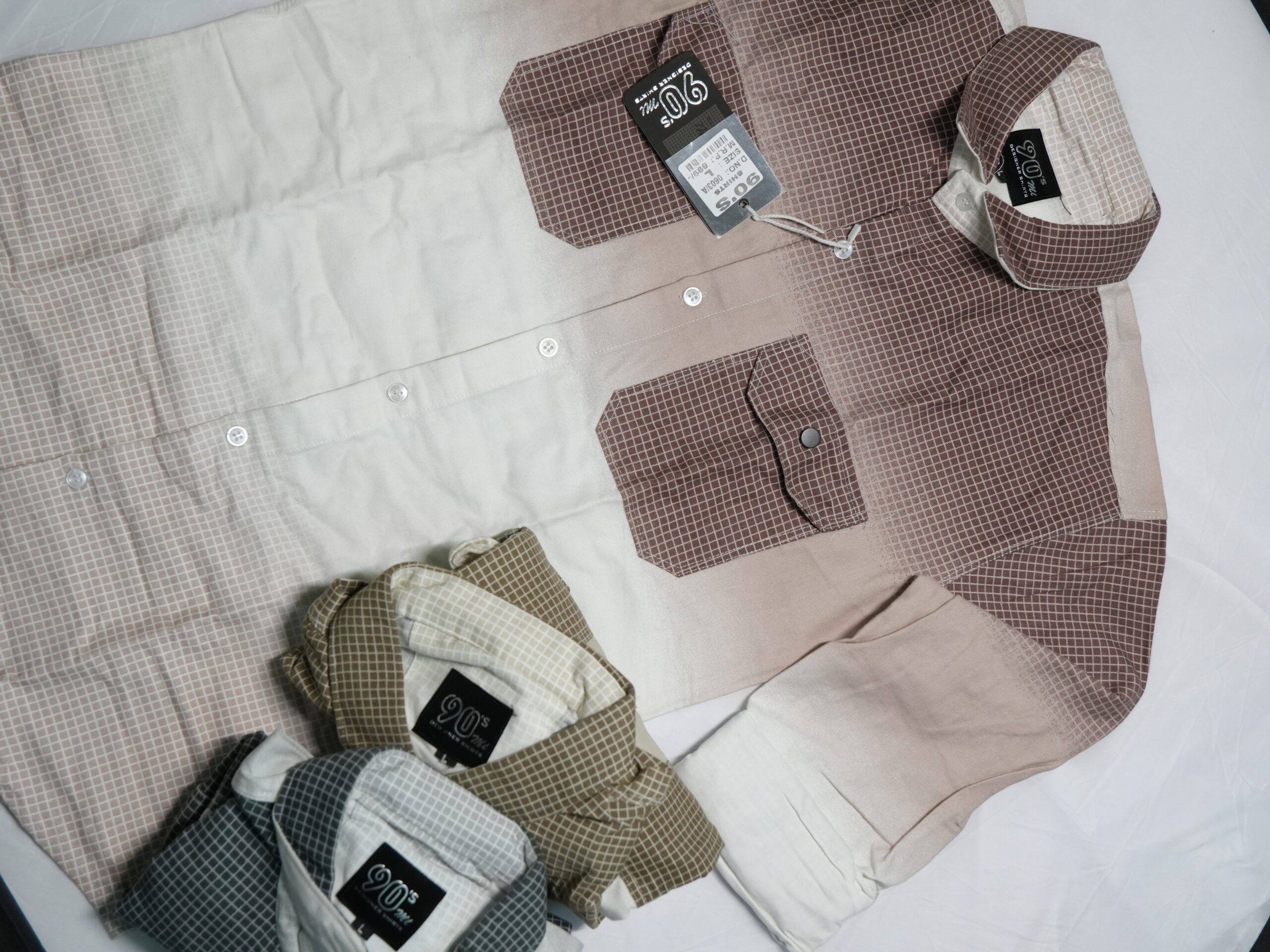 Urbansaura "Horizon" Micro-Check Casual Shirt